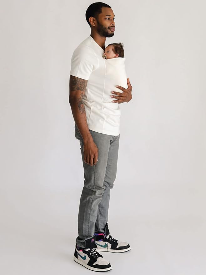 Lalabu Long-Sleeve Dad Shirt - Baby Wraps Carrier for Dad with Hand-Free Patented Pouch - Engineered for Bonding, Safety, & Comfort for Newborns Up to 15 Lbs. - CPSC Compliant