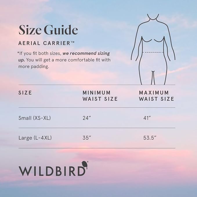 WildBird - Aerial Buckle Carrier - 2-24 Months - Standard (XS-XL) Acadian - Front or Back Carry - Cross Straps, Lumbar Support, Headrest - Hip Healthy - Baby Carrier - Baby Essentials - New Mom Gifts