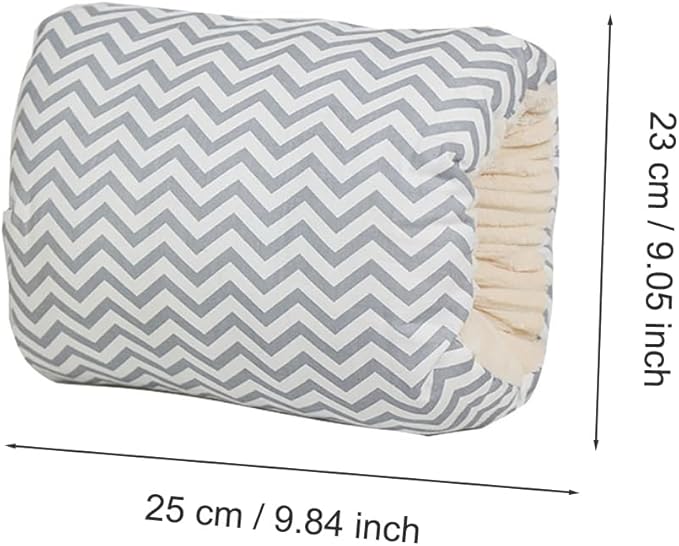 LENOTEX Cotton Nursing Pillow for Breastfeeding & Bottle Feeding - Skin-Friendly Washable Mini Arm Pillow with Ergonomic Support for Mom, Portable Design (Grey Fine Stripe)