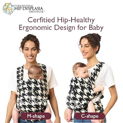 Momcozy Baby Carrier - Ergonomic, Cozy and Lightweight Carrier for 7-44lbs, Effortless to Put On, Ideal for Hands-Free Parenting, Enhanced Lumbar Support, Houndstooth