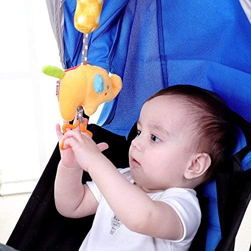4 Packs Baby Stroller Toys Car Seat Hanging Bell For Boys Girls,Adorable Animal Infant Play Music Crib Toy Carseat Rattles Educational Toys,Kids Hand Bell Puppet With Cute Wind Chime And Squeak