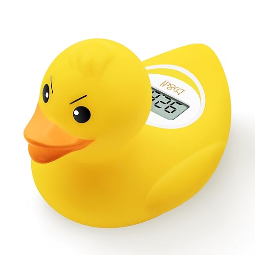 b&h Baby Bath Thermometer - (Upgraded Version) Turn On/Off Function, Fast and Accurate Water Temperature Readings, Toddlers Floating Bath Toy, Ideal for Babies & Infants (Angry Duck)