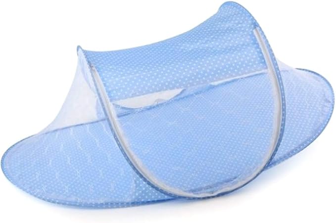 Portable Foldable Baby Bed Net Polyester Newborn Sleep Bed Travel Bed, Fabric for Easy (Sky-Blue,Green)