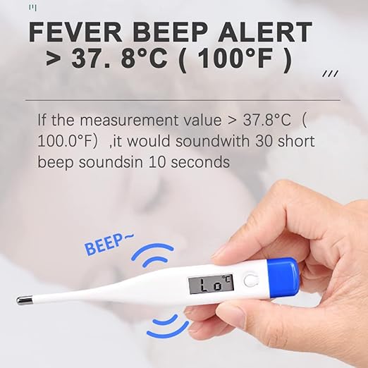 Berrcom Digital Thermometer for Adults, Kids, and Babies, Oral Rectal Underarm Medical Thermometer with Fever Alarm and C/F Switchable