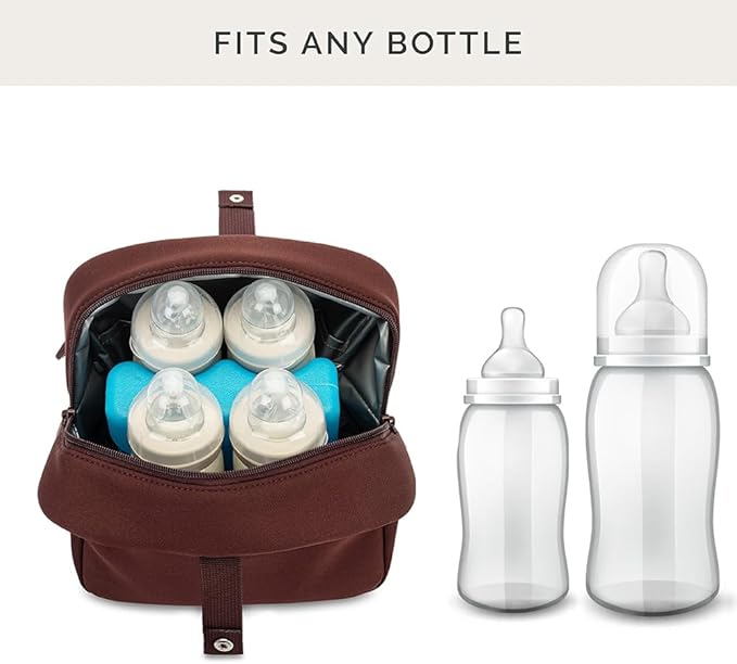 Parker Baby Drift Neoprene Insulated Baby Bottle Cooler | Soft & Waterproof Snacks & Breast Milk Cooler Travel Bag w/Insulated Interior | Attaches to Backpacks & Strollers | Modern & Neutral Colors