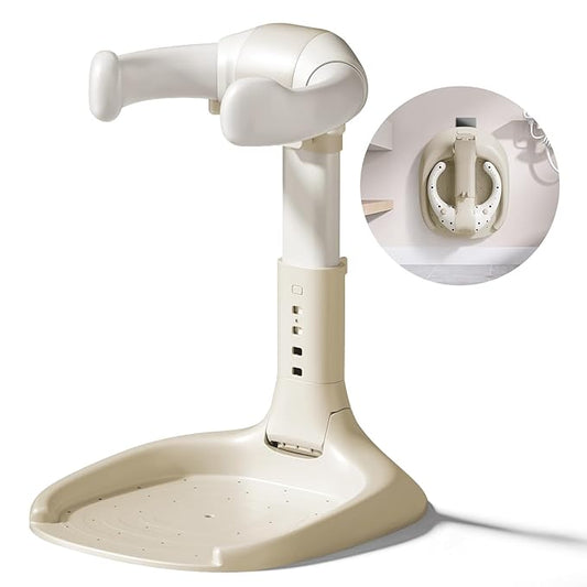Adjustable Baby Shower Stand, Baby Bath Stand, Baby Shower Standing Support with Adjustable Height and Safety Handle, Foldable and Compact Baby Bathtub with Stand for Baby 6-36 Months (Khaki)