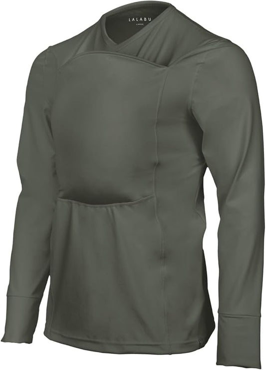 Lalabu Long-Sleeve Dad Shirt - Baby Wraps Carrier for Dad with Hand-Free Patented Pouch - Engineered for Bonding, Safety, & Comfort for Newborns Up to 15 Lbs. - CPSC Compliant
