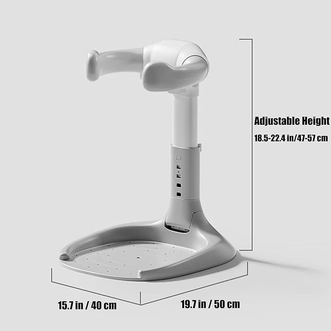 PandaEar Baby Shower Stand | Adjustable Baby Bath Stand with Safety Handle | Foldable Infant Shower Standing Support with Anti-Slip Base for Babies 6-36 Months Newborns & Toddlers (Grey)