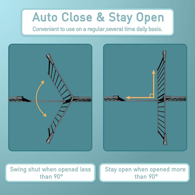 Fairy Baby 38" Extra Tall Baby Gate for Doorways, 76.4"-81.8" Extra Wide Long Dog Gate Indoor for House Stairs, Metal Pressure Mounted Walk Through Swing Safety Gate for Kids Pets, Black