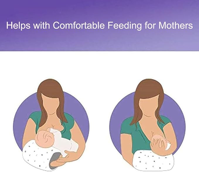 LENOTEX Cotton Nursing Pillow for Breastfeeding & Bottle Feeding - Skin-Friendly Washable Mini Arm Pillow with Ergonomic Support for Mom, Portable Design (Stars)