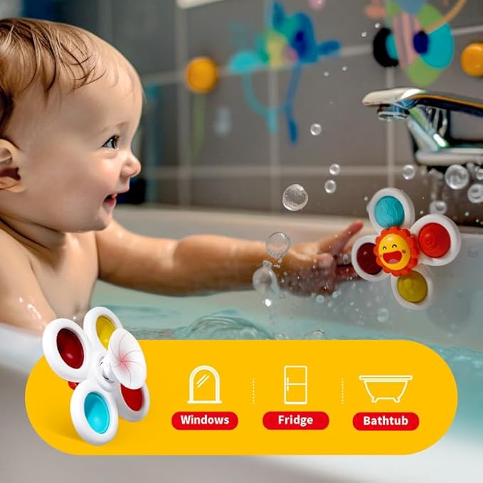 Hely Cancy Infant Bath Toys for 18 Months - No Hole Animal Bathtub Toys, Baby Bath Tub Toys