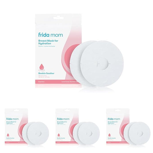 Frida Mom Hydration Packets for Breasts, Hydrate Nipples with Breast Mask Made with Aloe Vera, Honey, Tea Tree Oil, & Cucumber, 2 Sheet Masks (Pack of 4)
