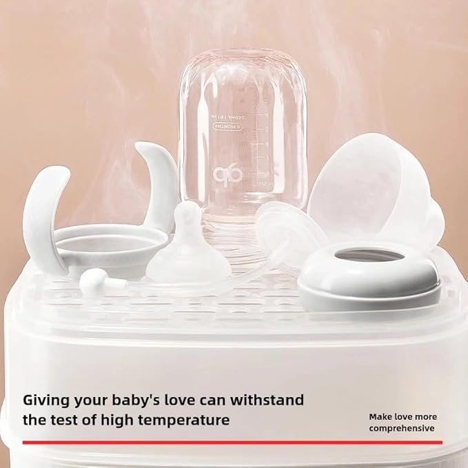 gb Platinum Series Glass Baby Bottle 6oz 180ml, BPA-Free, Anti-Colic, Silicone Pacifier, Wide Neck, Heat-Resistant Borosilicate Glass, for 0+ Months, M-Size Pacifier Leak-Proof, Easy to Clean