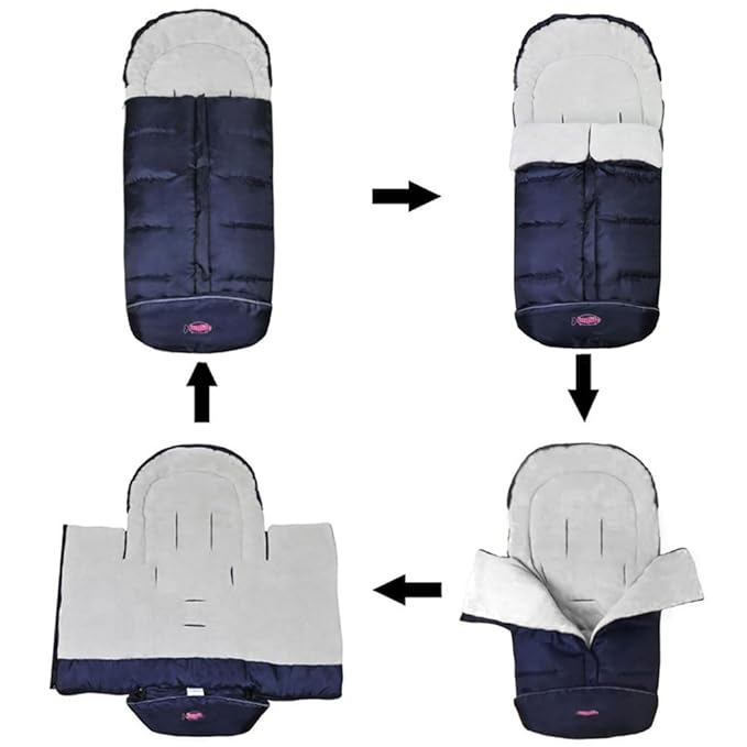 0-4T Anti-Kick Winter Warm Stroller Blanket,Cozy Baby Sleeping Bag Cocoon Adaptable for All Strollers Waterproof,Anti-Slip,Extendable,Multifunction Use Footmuff for Stroller Blanket