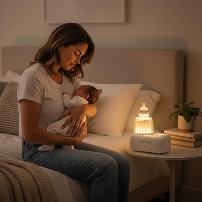 Babysmooth Smart Bottle Warmer & Mixer – Waterless Heating + Silent Shake – Heat for Baby Formula & Breastmilk – BPA-Free, Automatic Even Mixing, Fast & Safe for New Parents