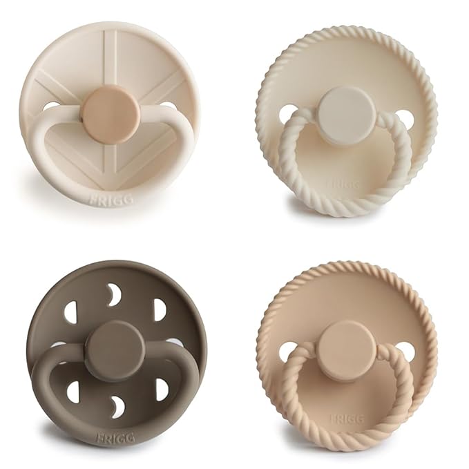 FRIGG SilkySoft Silicone Baby Pacifier 4-Pack Crystal Sparkle | Made in Denmark | BPA-Free (6-18 Months)