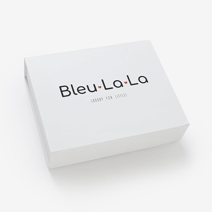 Bleu La La Baby Gift Set - Organic Cotton Newborn Blanket Essentials, Thoughtful Baby Shower & New Baby Gift for Boys & Girls (Luxe - Denim Blue)