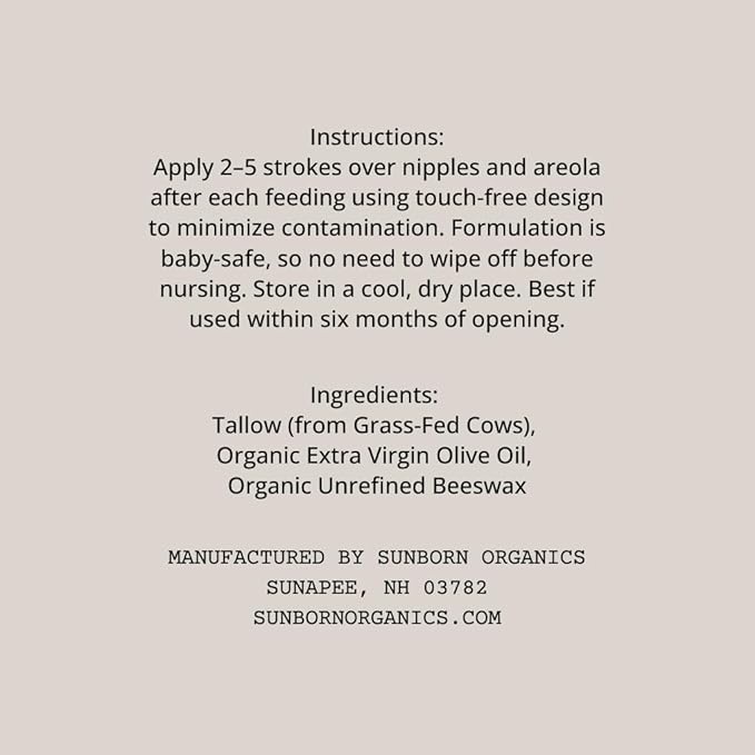 Nipple Balm | Nursing-Safe Natural Breastfeeding Nipple Cream (Lanolin-Free, Three Edible Natural Ingredients) for Sore or Cracked Nipples, Safe for Baby, Third-Party Lab Tested, No Need to Wash Off