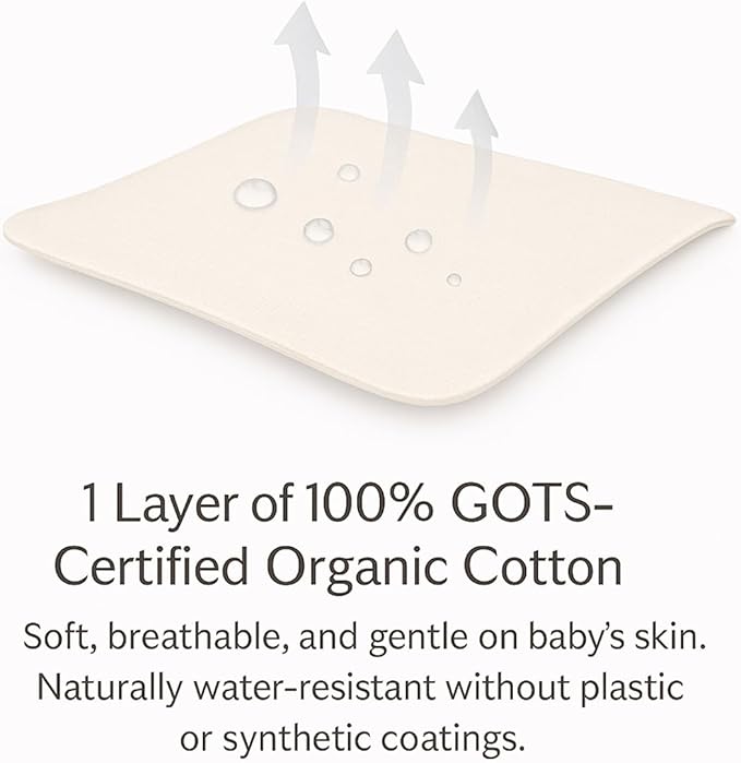 ORGANIC TEXTILES Organic Latex Crib Mattress Topper - 3" Latex for Playard (38"x26") - Breathable GOLS/GOTS Certified – Water-Resistant Organic Cotton Cover – No Polyester, Hypoallergenic, Non-Toxic