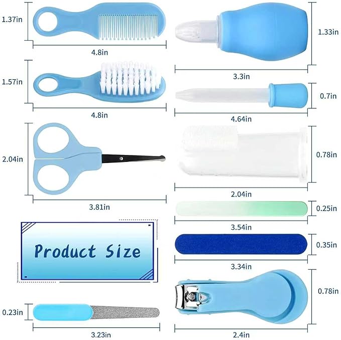 Baby Grooming Kit, Infant Safety Care Set with Hair Brush Comb Nail Clipper Nasal Aspirator Ear Cleaner,Baby Essentials Kit for Newborn Girls Boys