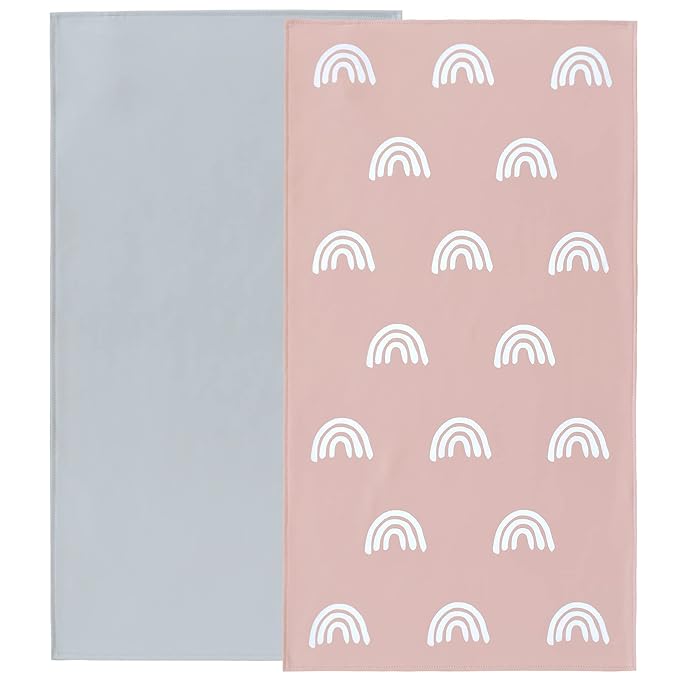 Owlowla Baby Diaper Changing Pad Portable Changing Mat Travel Changing Pad Liner for Baby and Small Toddler(Gray&Rainbow)