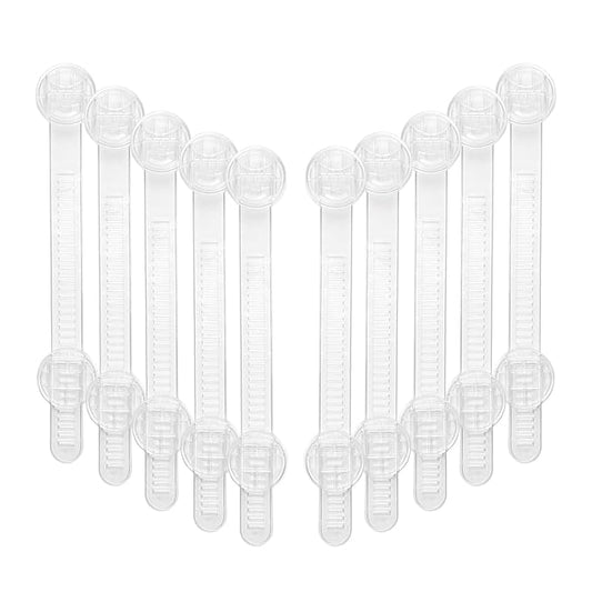 Baby Proof Cabinet Locks, Safe Quick and Easy Transparent Drawer Door Latches, Adjustable No Drilling Child Safety Cabinet Straps for Fridge, Oven, Dishwasher, Toilet Seat (L, Count, 10)
