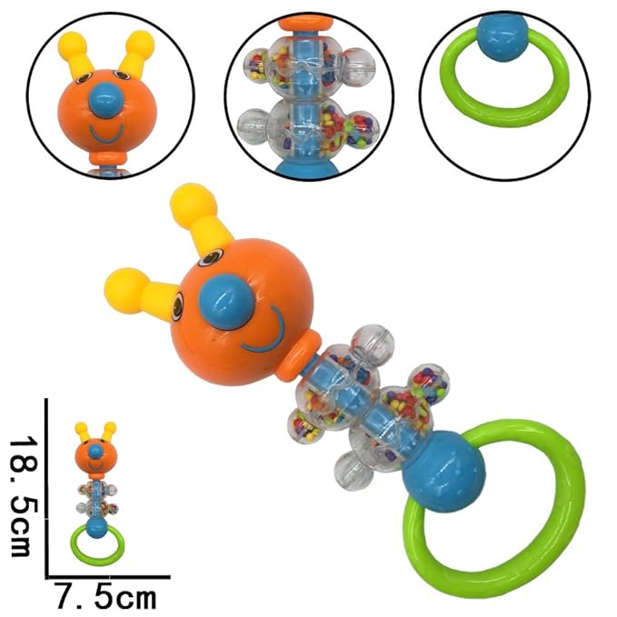 9pcs Baby First Rattle Teether Toy Gift Set with Storage Box for Infant Newborn Baby Boy 0 3 6 9 12 18Month Blue