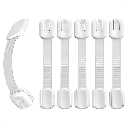 6-Pack Child Proof Cabinet Locks,Child Safety Strap Locks,Baby Proof Drawer Locks for Kids,Adjustable Strap No Drill No Tool