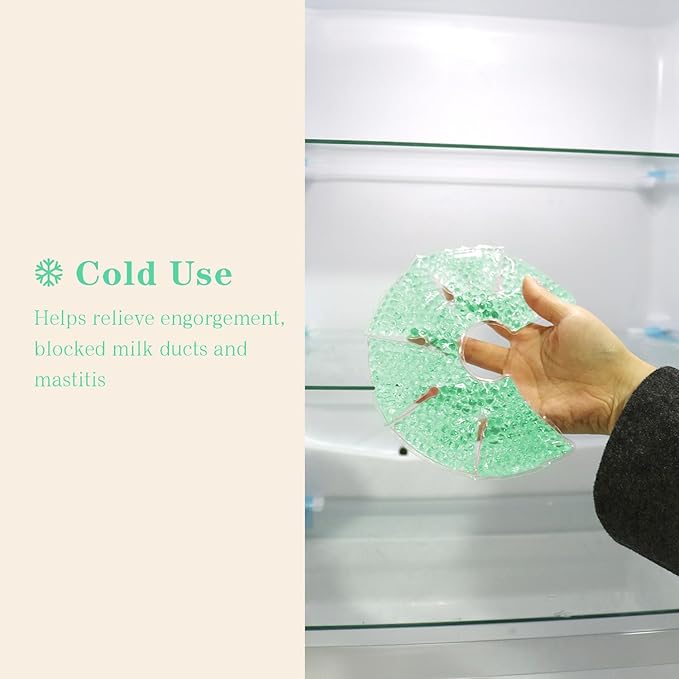 Hot/Cold Breast Gel Ice Packs Breast Cooling/Heat Pads Relief for Breastfeeding, Nursing Pain, Mastitis, Engorgement, Swelling, Plugged Ducts | Boost Milk Let-Down & Production,2 Pack (Green)