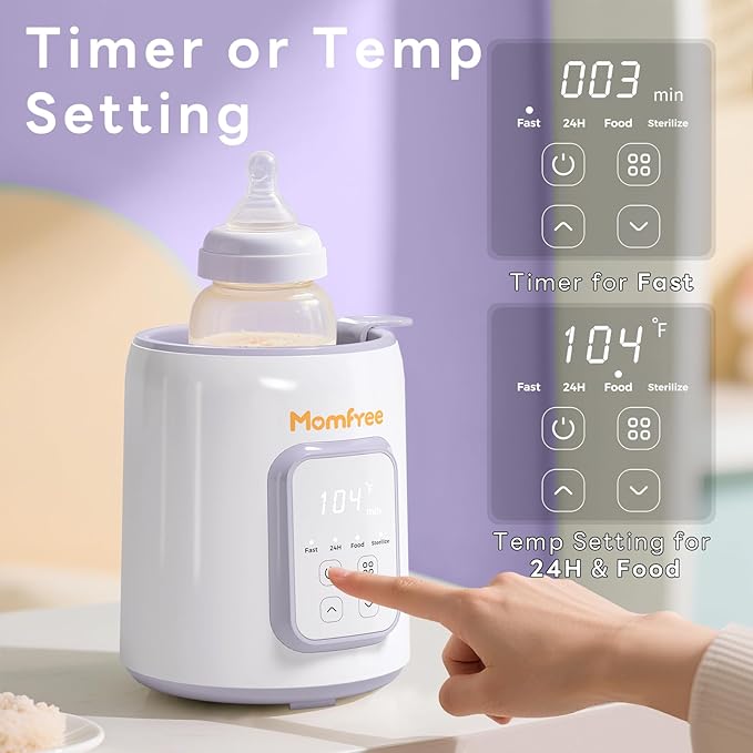 Bottle Warmer, 8-in-1 Fast Baby Bottle Warmer for Breastmilk and Formula,Milk Warmer with Accurate Temperature Control and Automatic Shut-Off,Multifunctional Bottle Warmers for All Bottles (Purple)