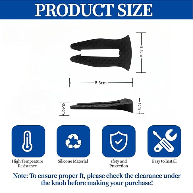 Universal Stove Knob Locks (5-Pack-Black) - Child Proof Gas Stove Safety Lock with Key, Easy Install No Tools Needed, Heat Resistant Baby Proofing Essentials for Kitchen Cooktop