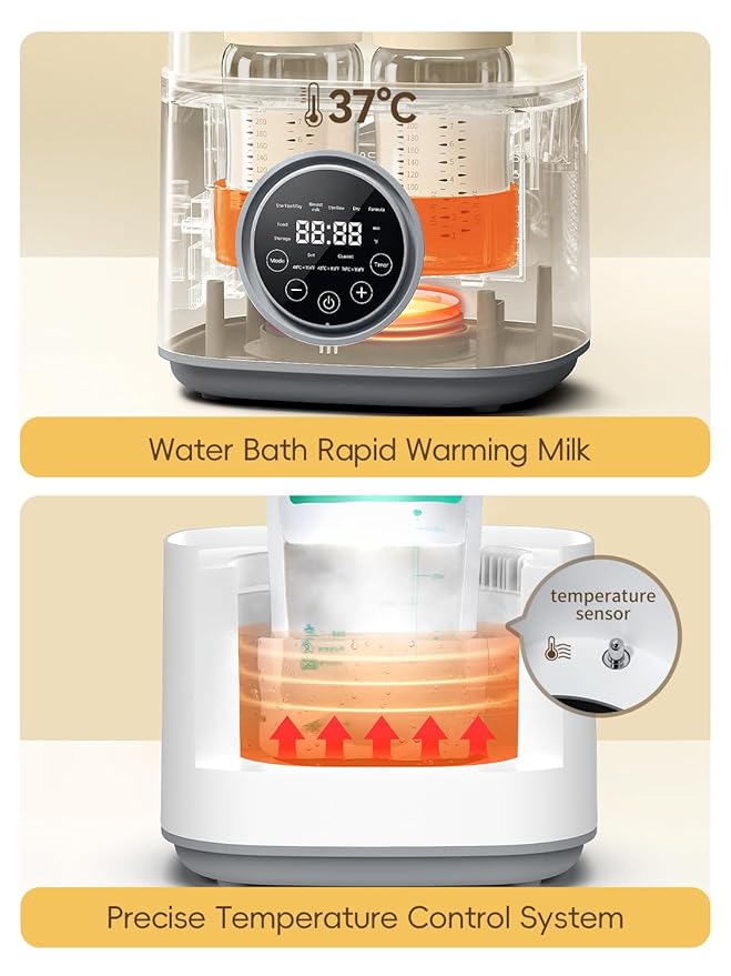 Bottle Sterilizer and Dryer, Felizbebe Large Capacity Steam Baby Bottle Sterilizer, Esterilizador de Biberones, Sterilizer for Bottles, Pacifiers, Pump Parts, Touch Screen & Auto-Off