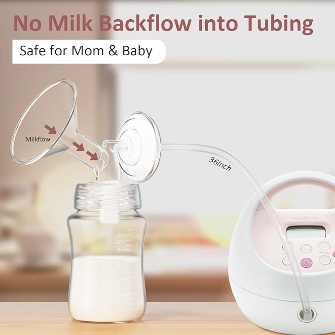 22mm Flange Pump Parts Compatible with Spectra S2/S1/9Plus Replacement Kit, Not Original Spectra S2 S1 Replacement Pump Parts 2 Set Include 22mm Flanges,Duckbill Valve,Backflow Protector,Tube,Bottle