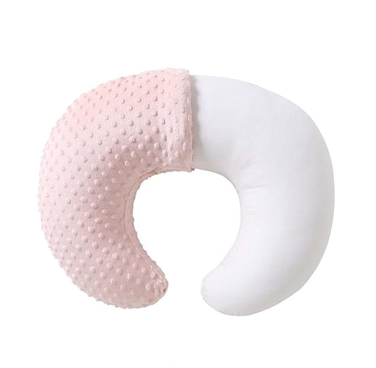 QUENESS Nursing Pillow and Positioner, Breastfeeding, Bottle Feeding, Baby Sitting Support with Removable Ultra Soft Cover, Tummy Time Support for Baby Boys and Girls (Lightpink)