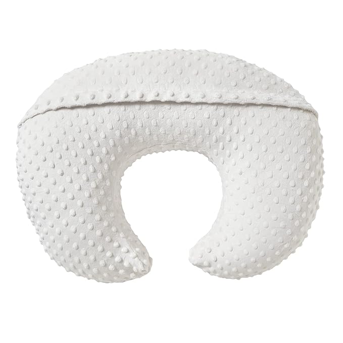 QUENESS Nursing Pillow and Positioner, Breastfeeding, Bottle Feeding, Baby Sitting Support with Removable Ultra Soft Cover, Tummy Time Support for Baby Boys and Girls (White)