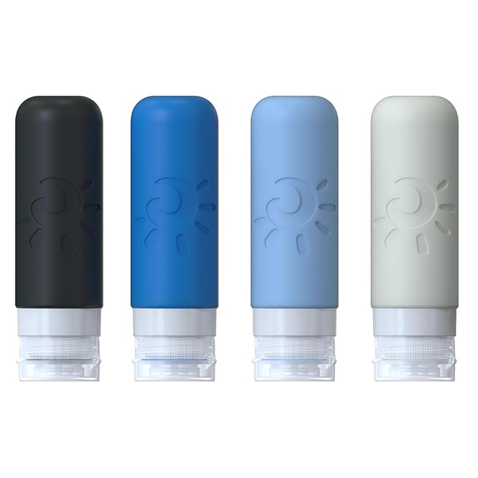 Zafit Travel Bottles for Toiletries, TSA Approved Travel Containers 3oz Leak Proof Travel Tubs Refillable Liquid Travel Accessories for Shampoo Conditioner Lotion Body Wash(Multicolored J)