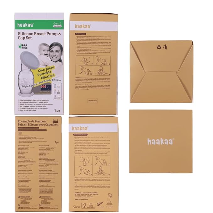 haakaa Silicone Breast Pump & Silicone Cap (Lavender) 5oz/150ml, Gen.2