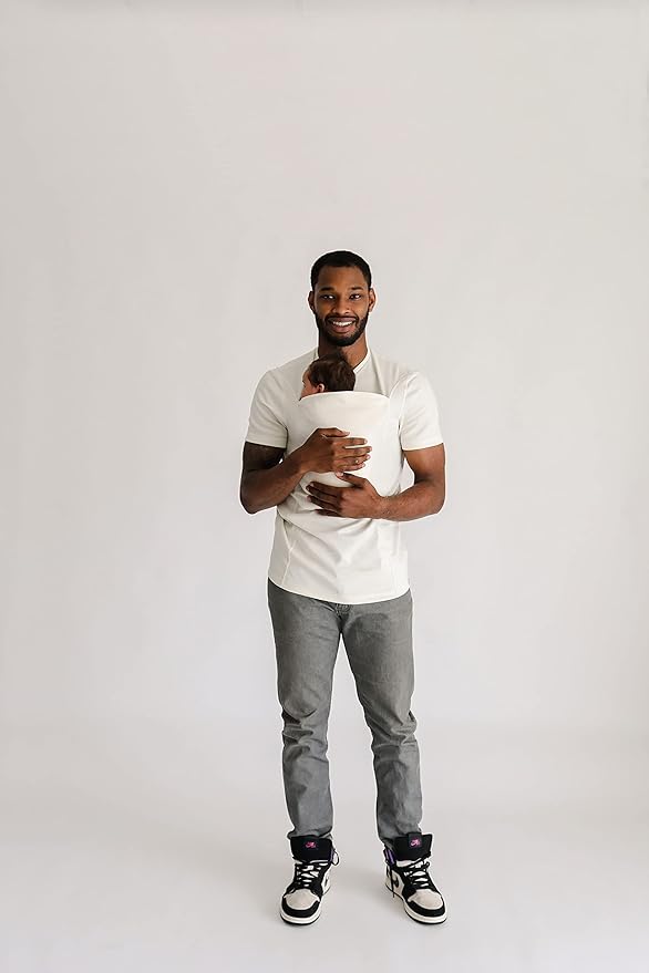 Lalabu Long-Sleeve Dad Shirt - Baby Wraps Carrier for Dad with Hand-Free Patented Pouch - Engineered for Bonding, Safety, & Comfort for Newborns Up to 15 Lbs. - CPSC Compliant