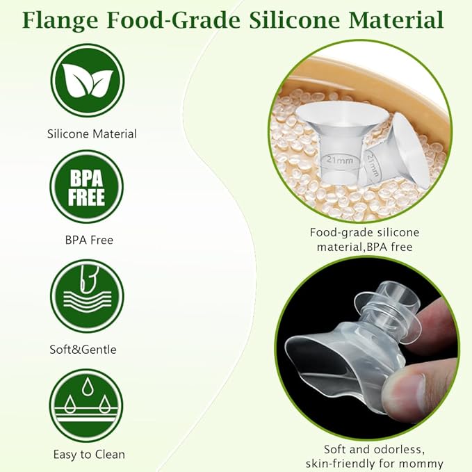 Flange Inserts 16mm 6PCS Compatible with Momcozy/Medela/eufy/Spectra/Medela/TSRETE/Lansinoh Wearable Breast Pump, for The Most 24mm Shield/Flange Pump, Reduce 24mm Tunnel Down to Correct Size