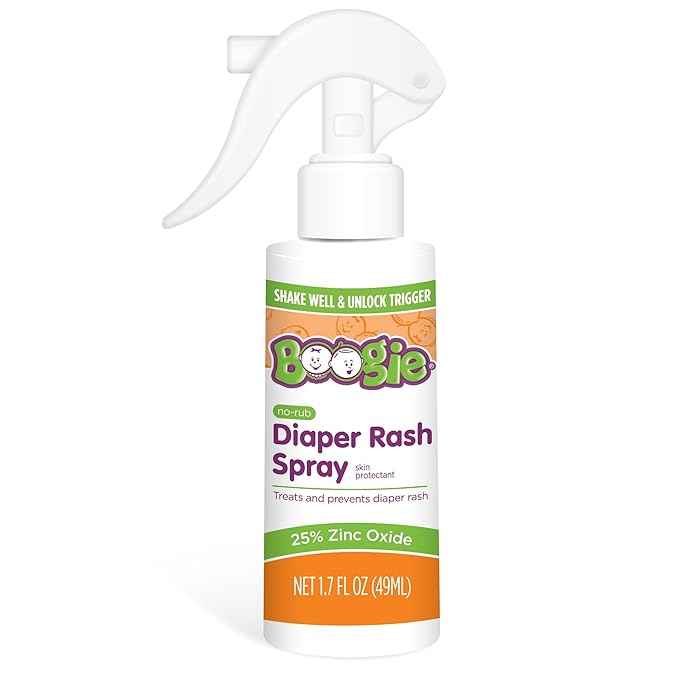 Boogie Diaper Rash Cream Spray for Baby, Travel Friendly No-Rub Touch Free Application for Sensitive Skin, Over 200 Sprays per Bottle, 1.7 oz (Pack of 3)