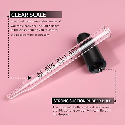 Teenitor 20Pack Eye Dropper 1mL, Droppers for Oils, Medicine Dropper Glass Dropper, Straight-Tip Eye Dropper Pipette Dropper for Oils, Ear Dropper Eye Droppers for Medicine Feeding Lab