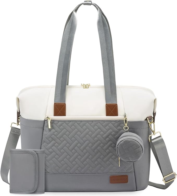 LOVEVOOK Diaper Bag Tote, Large Baby Diaper Bag Waterproof Travel Diaper Tote with Changing Pad