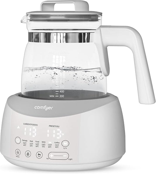 Bottle Warmer comfyer, Baby Bottle Warmer with Night Light and Faster Cooling Fan, Instantly Water Warmer, Tea Kettle Electric with 6 Temperature Control Presets, Feed Baby More Easier and Healthier