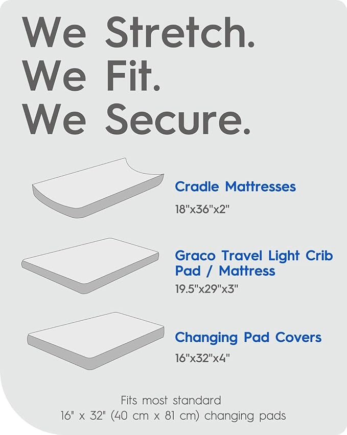 Changing Pad Cover for Girls Boys, TotBasic Premium Soft Boho Changing Table Covers, Stretchy Jersey Changing Table Sheets - Fits All Standard Changing Tables - 2 Pack (Dino Space)