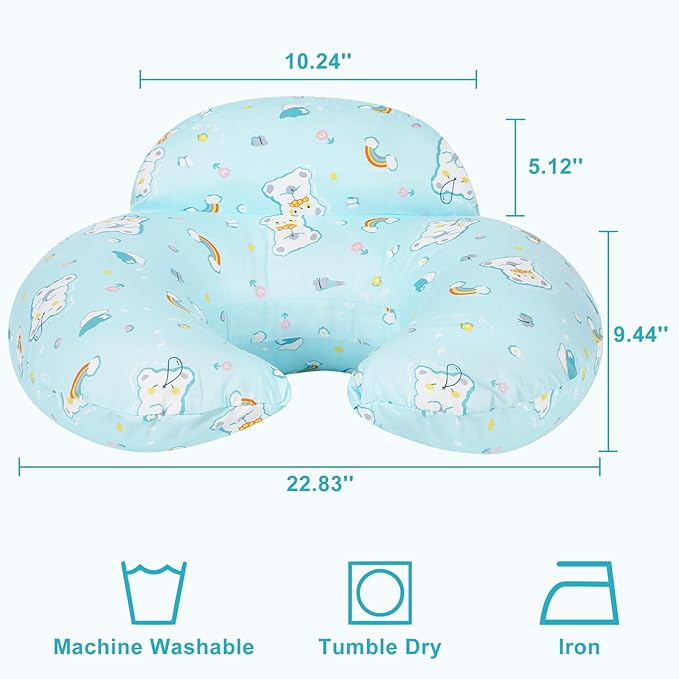AMASKY Nursing Pillow, Plus Size Ergonomic Design, Breastfeeding Pillows Support for Mom and Baby, Removable Cotton Cover, Machine Washable, Ice Blue，Pallet of Product