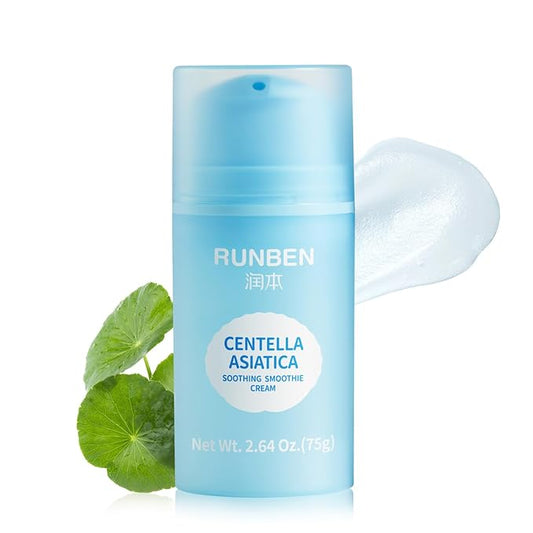 RUNBEN Kids Face Gel Cream with Centella Asiatiaca, Lightweight & Moisturizing, Clean & Gentle Lotion for Baby Sensitive Skin, Waterless Formula, Fragrance Free, 2.64 oz