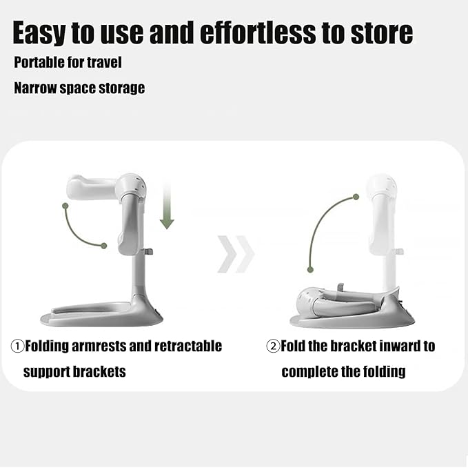 PandaEar Baby Shower Stand | Adjustable Baby Bath Stand with Safety Handle | Foldable Infant Shower Standing Support with Anti-Slip Base for Babies 6-36 Months Newborns & Toddlers (Grey)