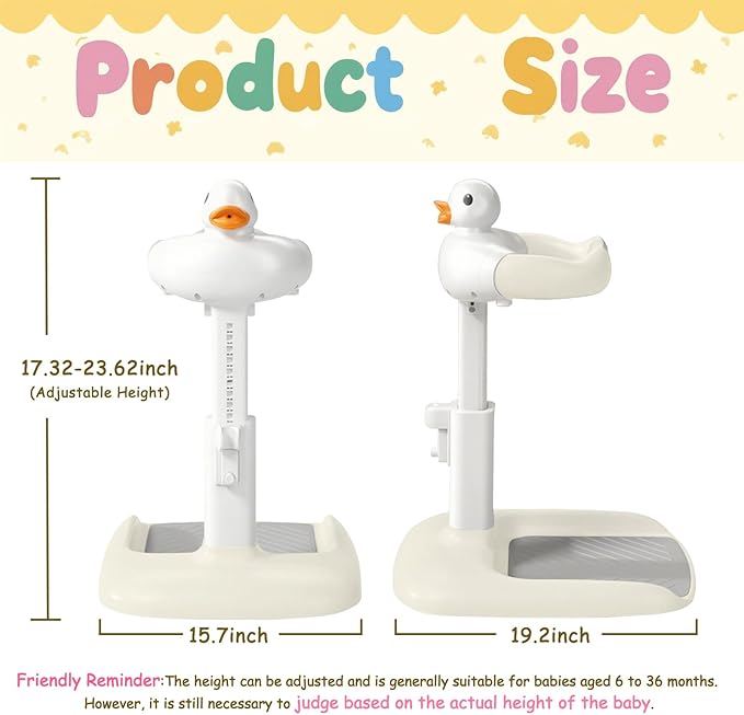 Gakfawd Baby Shower Stand with Anti-slip Base, Adjustable Child Stand for Shower Infant Bath Support Stand Bath Stand for Toddlers 6-36 Months