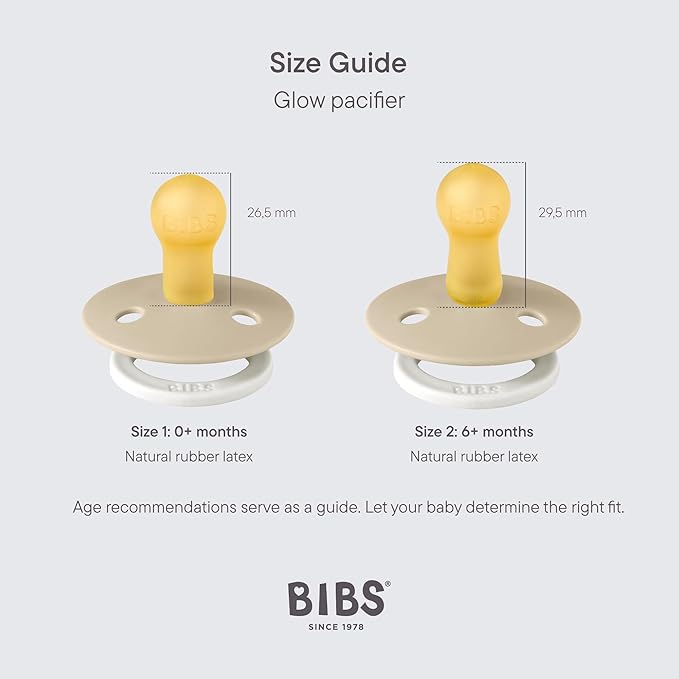 Bibs Pacifiers Color Collection, Set of 2 BPA-Free Latex Pacifiers Made in Europe, Round Nipple Baby Pacifier.