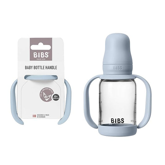 Bibs | Baby Bottle Handle | Easy & Comfortable Grip | Non-Slip Surface | BPA-Free | Dishwasher Safe | BIBS Baby Bottle Accessories | Baby Blue